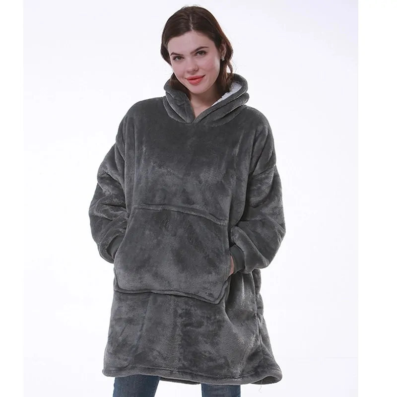 Sudadera con capucha extragrande de forro polar de invierno