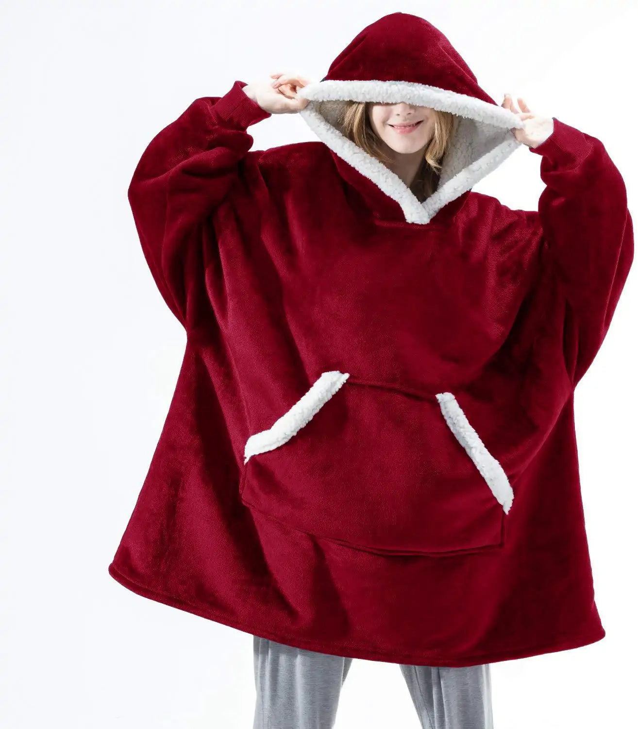 Sudadera con capucha extragrande de forro polar de invierno