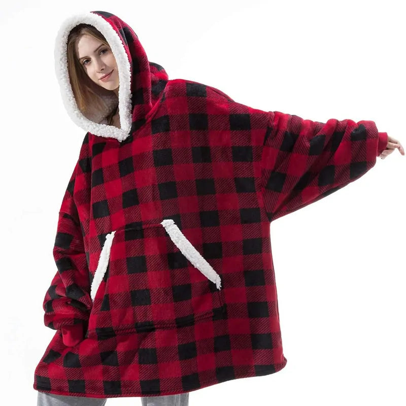 Sudadera con capucha extragrande de forro polar de invierno