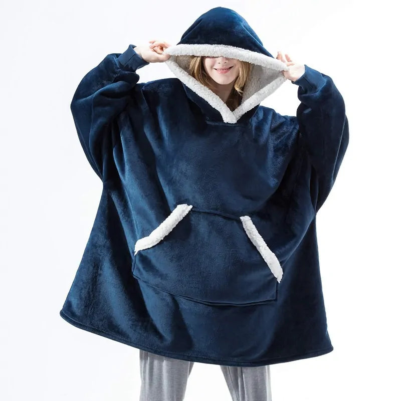 Sudadera con capucha extragrande de forro polar de invierno