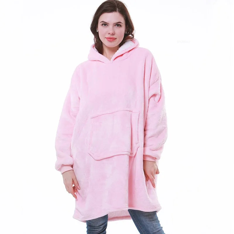 Sudadera con capucha extragrande de forro polar de invierno