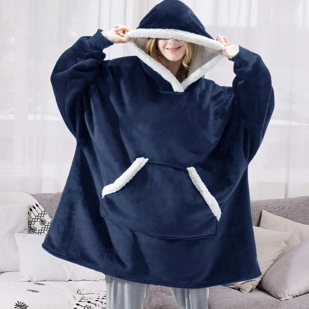 Sudadera con capucha extragrande de forro polar de invierno